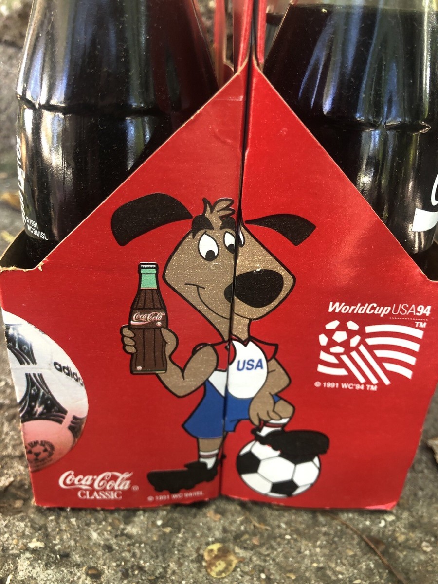 Coca Cola 1994 World Cup USA Dallas 6 pack Soda Glass Vintage