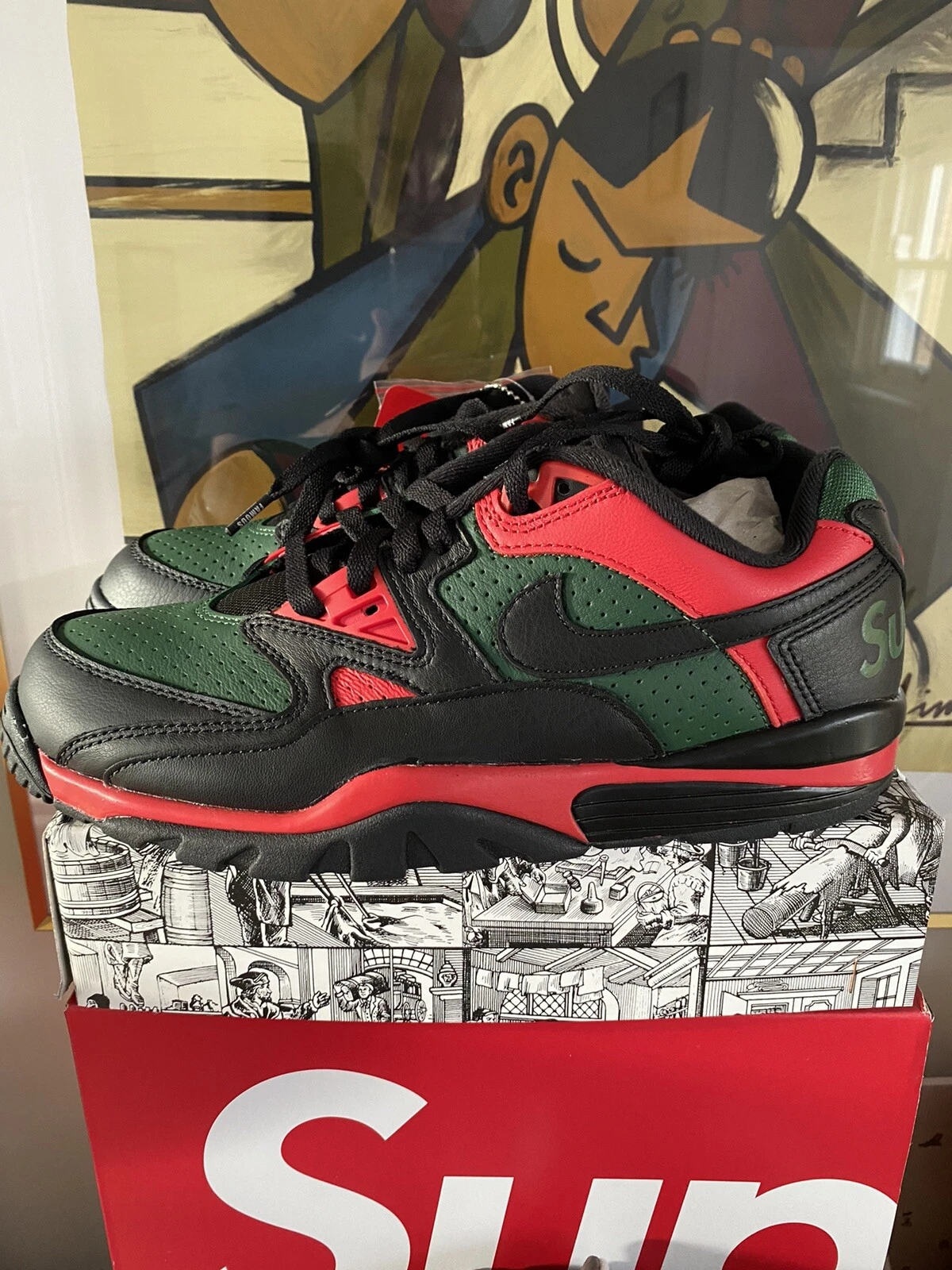 Supreme x Nike Cross Trainer Low « noir vert rouge »   noir/vert/rouge   UK8,5 US9