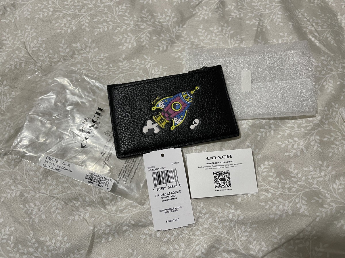 New Authentic Coach Mens Cosmic Zip Card Case Wallet, $150 | eBay