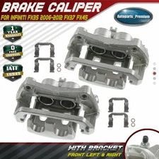 Pair Front Disc Brake Caliper w/ Bracket for Infiniti FX35 2006-2012 FX37 FX45