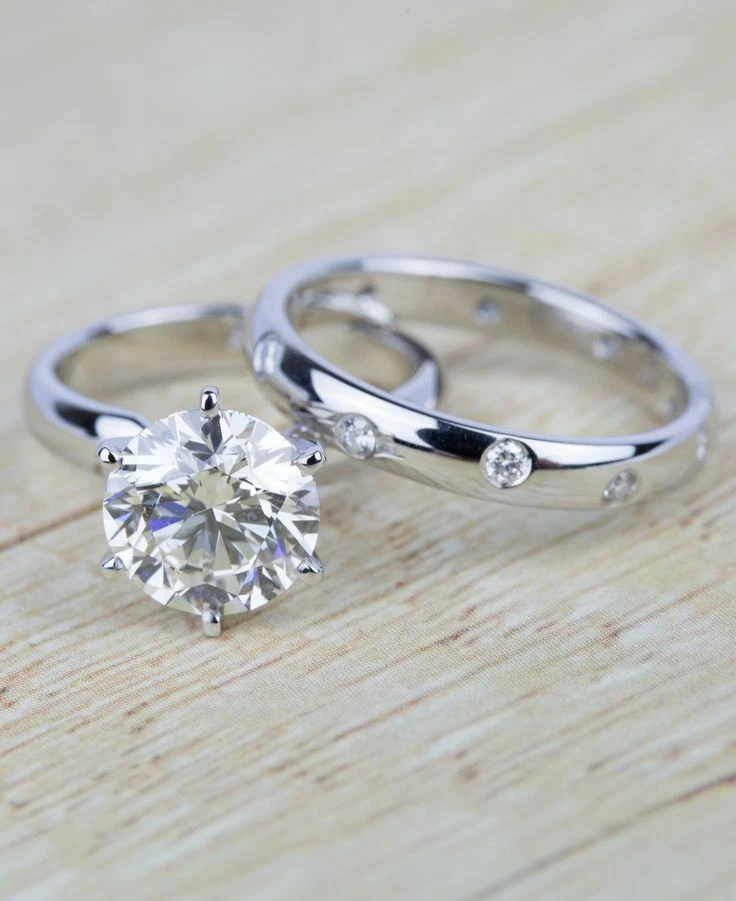 Bague De Fiançailles/Mariage En Argent 925 Avec Moissanite Ronde Blanche 2.01ct - Taille 7 - Artisanale