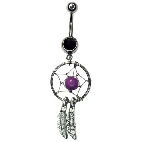 14G DREAMCATCHER  STONE BELLY NAVEL RING CZ Jewelry Barbell Piercing 9053 1 - Picture 1 of 1