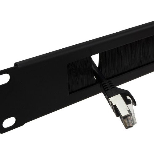 Cable Management 19 Universal Panel 1U With Black Brush for Data Cabinet - Zdjęcie 2 z 6