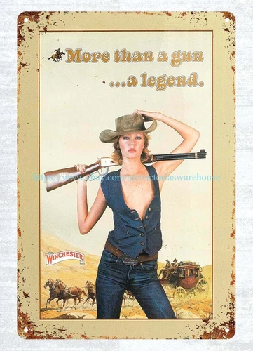 Girl More than a Gun a Legend tin sign firearm hunting ammunition gunammo