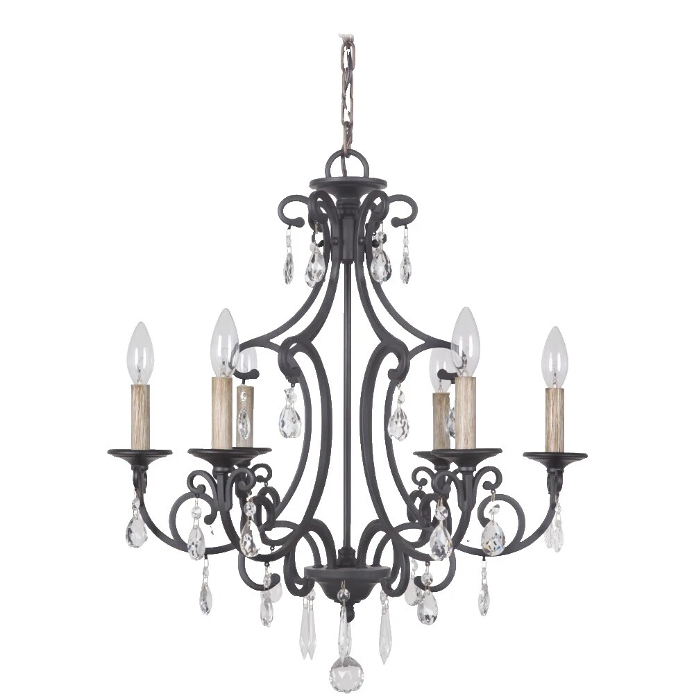 Candelabros tradicional de hierro forjado Negro y Lámparas de techo