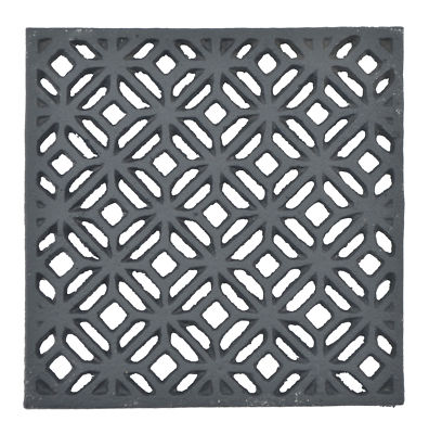 Flag Emotes Cast Iron Trivet - Decorative Black Hot Pad 5.25'' Square