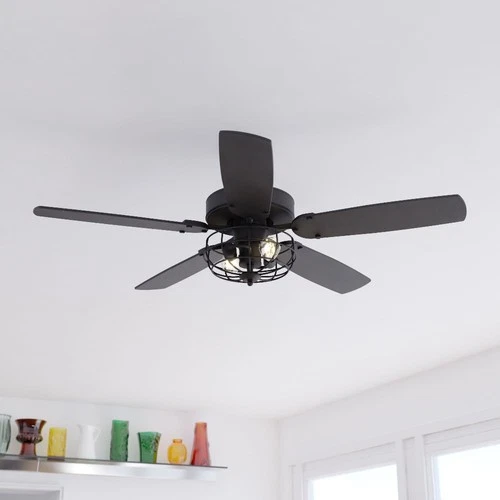 Reed 2-Light Ceiling Fan in Farmhouse Style 20 Inches Tall and 48 Inches Wide - Picture 3 of 10