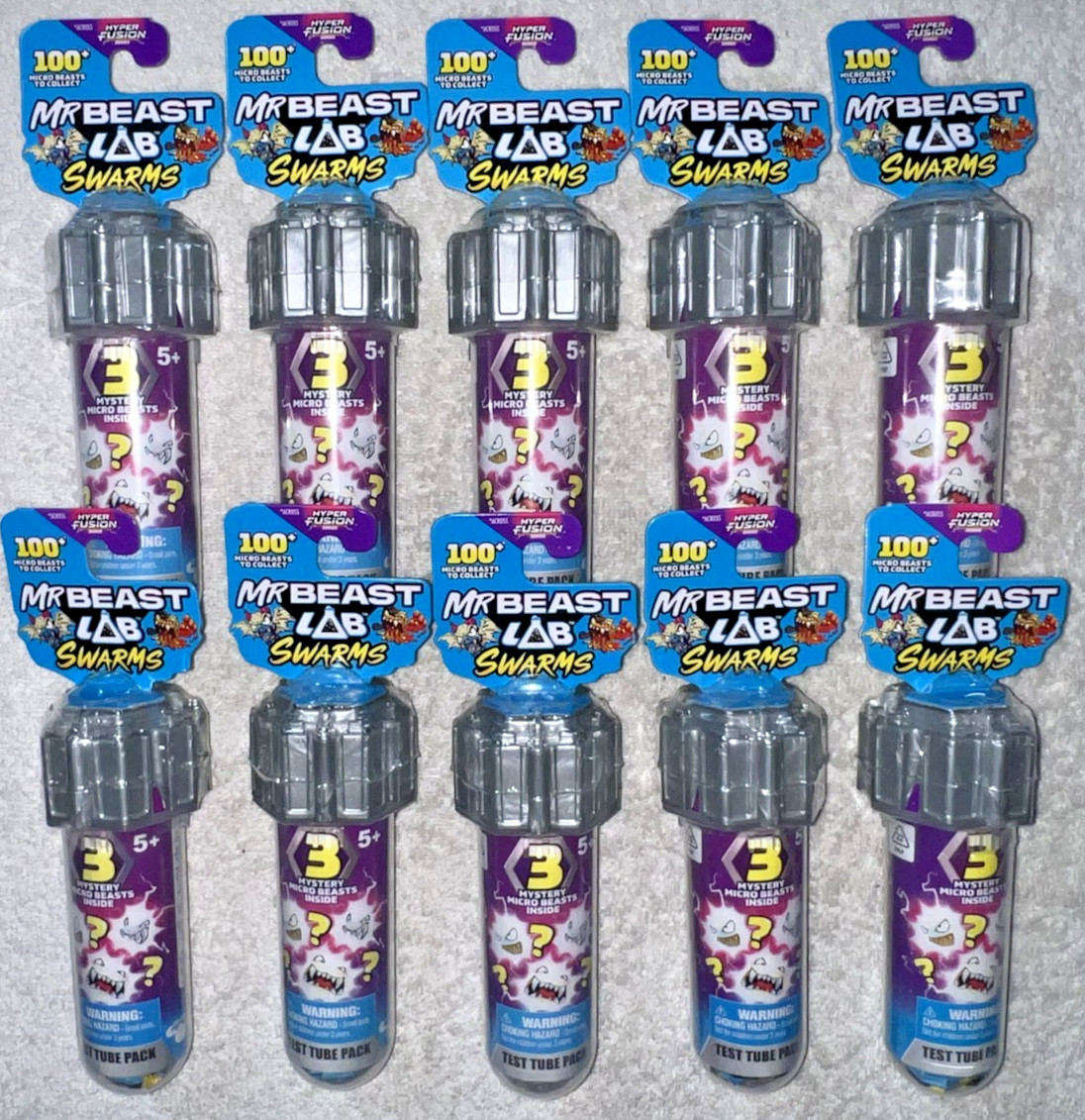 MR BEAST LAB SWARMS HYPER FUSION LOT OF 10 TEST TUBES **NEW RELEASE**