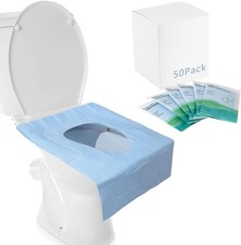 50 Pack Disposable Toilet Seat Covers XL for Travel Accessories Adults Kids