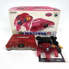Nintendo 64 Clear Red Console Original Box Manual Complete Tested N64 Fast Ship