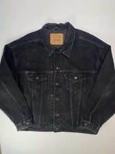 Vintage Levi’s 70507-4159 Black Denim Trucker Jacket XL USA Made 90s Fade