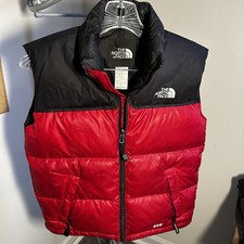 The North Face 600 Vest Boys M Kids Black Red Goose Down Puffer Fill Zip Coat