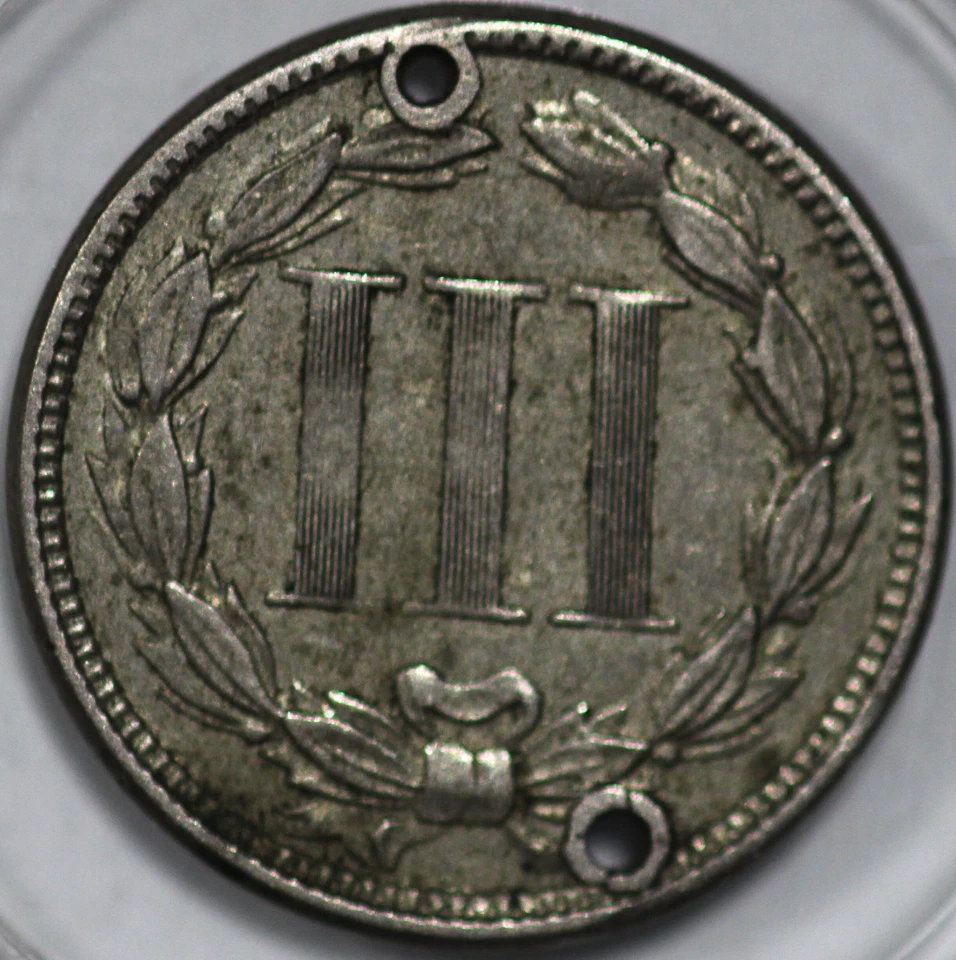 1865-P Three Cent Piece, Copper/Nickel.Over 100 years old [SN03] - Image 2 of 2