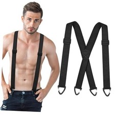 Suspenders for Men, Adjustable X-Back Braces with Carabiner Hooks, for 1Pack