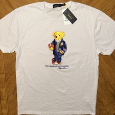 Polo Bear By Ralph Lauren T-Shirt Mens Size XL White Holding Football Graphic