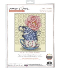 Dimensions Counted Cross Stitch Kit 8"X10"-Rose Tea (14 Count)