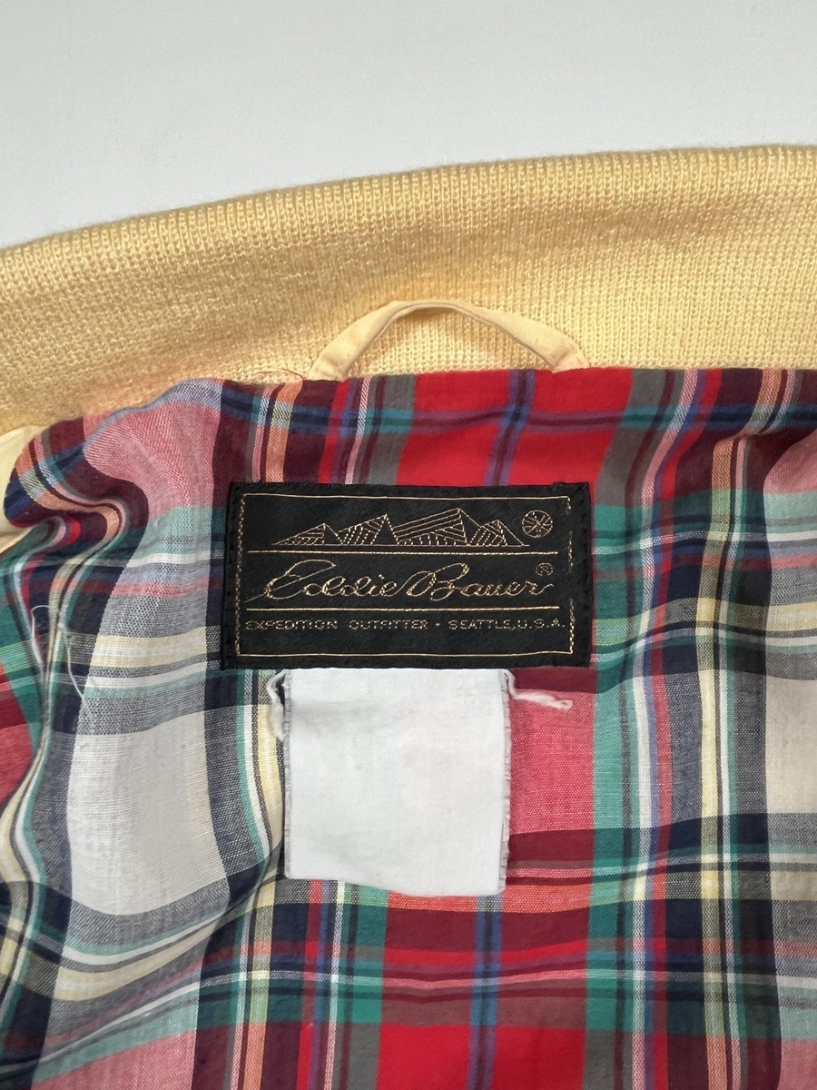 Vintage Eddie Bauer Jacket Mens XL? Large Beige Harrington Bomber