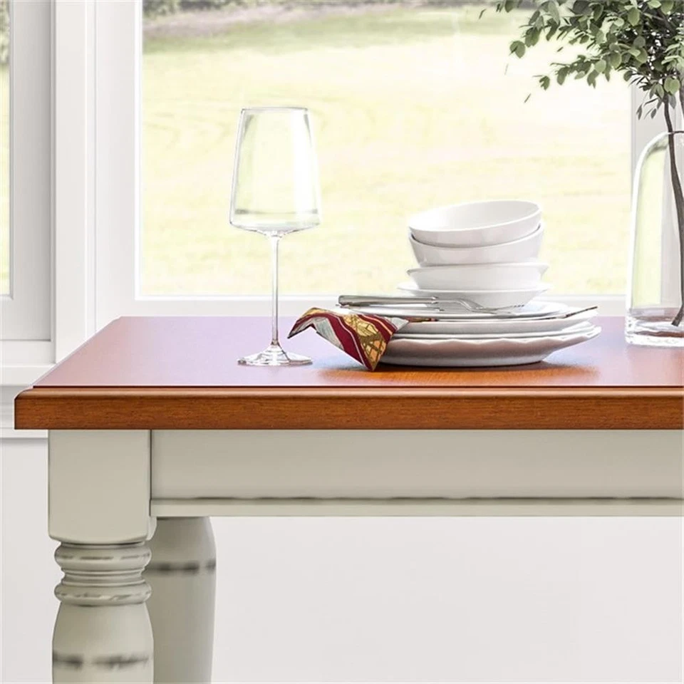 Homestyles Monarch Wood Dining Table in Off White - Image 3 of 4