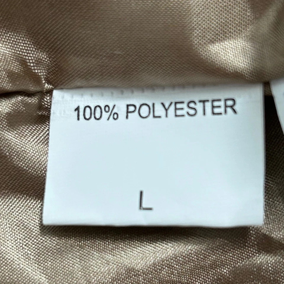 Chaqueta de lentejuelas de piel sintética Ariella recortada marrón con botones abrigo bolero para mujer L Foto 4 de 4