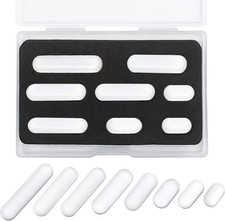 PTFE Magnetic Stir Bar Set for Magnetic Stirrer, White Magnet Mixing Bars 8PCS