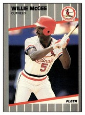 Willie McGee 1989 Fleer #457 St. Louis Cardinals VTG Baseball *341