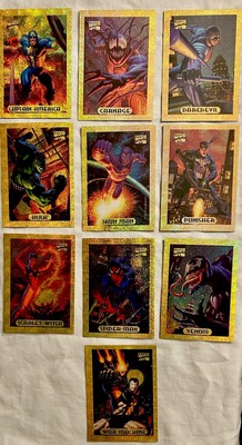 1994 Marvel Masterpieces - GOLD - Holofoil Complete Set of 10 - Beautiful Cards