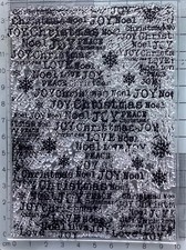 Christmas Text Background Clear Stamp for Mixed Media Card Making/ Crafts New