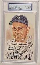 Earl Averill Signed Perez Steele HOF Postcard Cut AUTO PSA/DNA Authentic