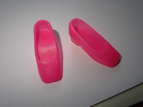 Vintage Barbie Francie Doll Hot Pink Square Toe Heels Shoes Korea