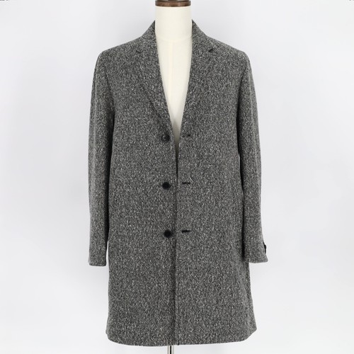 Hugo Boss Men's Charcoal Melange Wool Malte Modern Slim-Fit Overcoat Size 40R - Picture 6 of 12