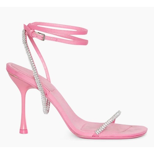 Jonathan Simkhai Luxon Crystal Harness Sandals 8.5 39 Pink Leather Party Heel