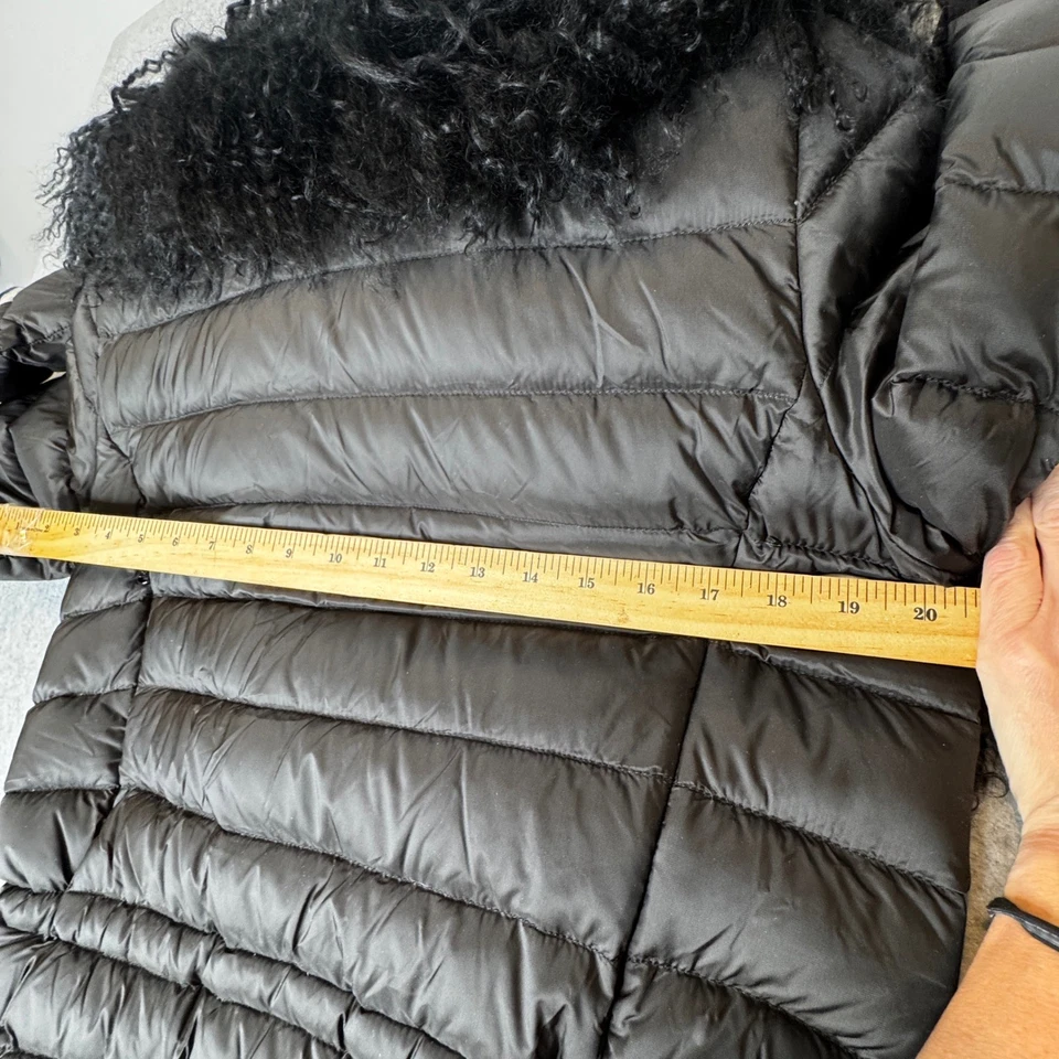 Ralph Lauren черный ярлык вниз пальто съемный монгольский ягненка меховой воротник РЕДКАЯ Med - Изображение 4 из 4