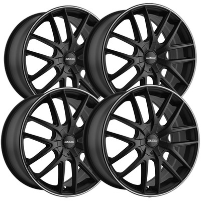 (4) Touren TR60 17x7.5 5x100/5x4.5'' +42mm Matte Black/Ring Wheels Rims 17'' Inch