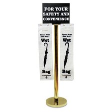 Tatco 57029 16" x 12" x 54.5" Wet Umbrella Bag Stand - Brass/Black/White New