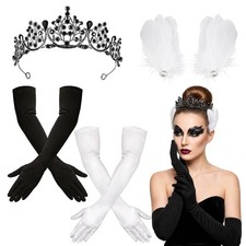 Halloween Black White Swan Costume Accessories Black Tiara for Women