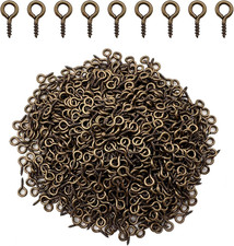 1000 Pcs Small Eye Pins Screws Jewelry Making Eyelets Pins for Craft Bronze 10 X