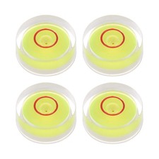 4pcs Round Bubble Level 15x6mm Mini Circular Bullseye Spirit Levels, Yellow