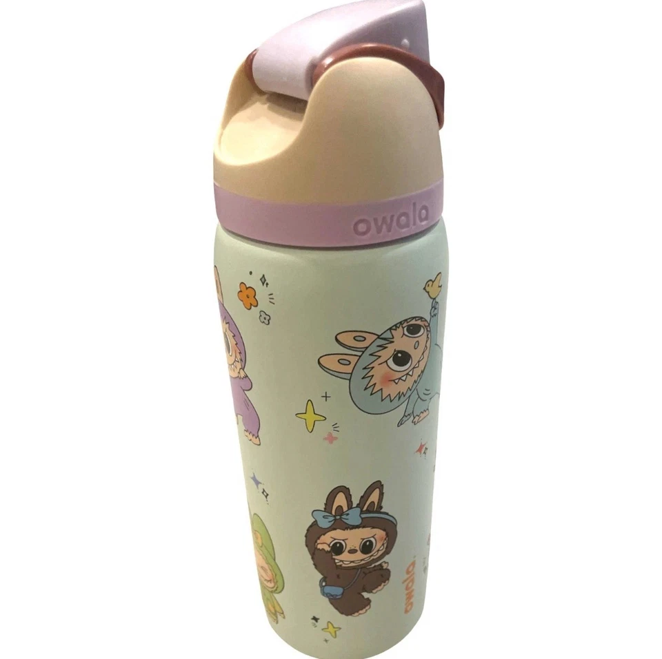 Owala 32 унций бесплатный глоток воды из нержавеющей стали бутылка Costal туман Labubu новый в коробке! - Изображение 3 из 3