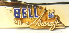 employee service award 20 Yr. tie pin clip advertising Bell Helicopter Co.