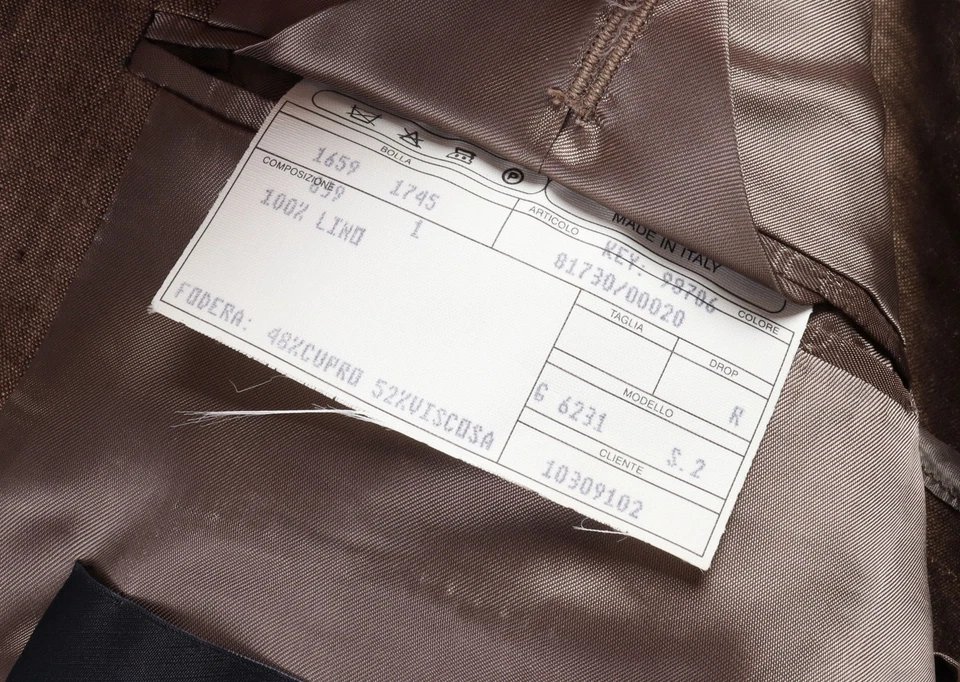 NWT ISAIA NAPOLI SPORT COAT blazer brown Ormezzano pure linen luxury Italy 56 - Image 3 of 4