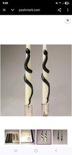 Anthropologie Snake Taper Candles Black Ivory Halloween Witchy Set Of 2 NWT