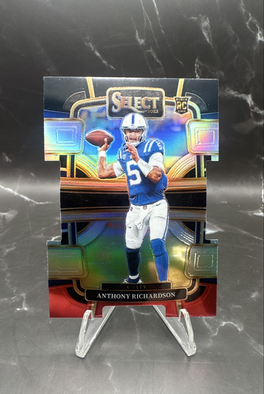 2023 Panini Select - Concourse Anthony Richardson #43 Black & Red Prizm Die-Cut