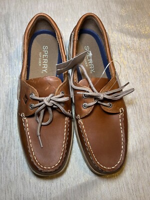 Sperry Top Sider Intrepid Boat Shoes Mens Brown Leather Casual Preppy  Sz 9
