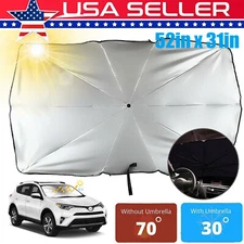 52" Car Windshield Sun Shade Foldable Umbrella Front Window Cover Visor Umbrella