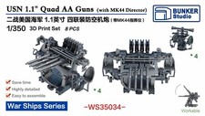 Bunker Studio 1/350 WS35034 USN Pistole Quad AA 1,1" (con direttore MK44) (4 set)