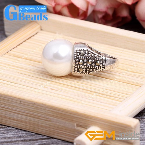 12mm round beads Marcasite silver pendant 12x24mm FREE gift box + necklace chain - Picture 44 of 44