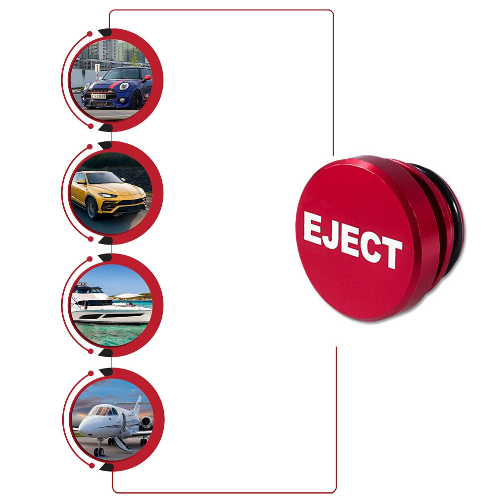 Universal Red Eject Button Car Cigarette Lighter Cover Decor Car