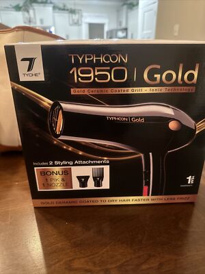 Gold Tyche Hair Dryer Tyche Typhoon Gold CERAMIC COATED GRILL ICONIC