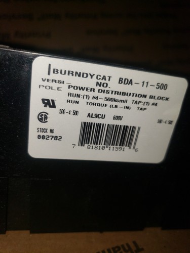 BURNDY BDA-11-500 POWER DISTRIBUTION BLOCK (BRAND NEW IN BOX) - Picture 4 of 10