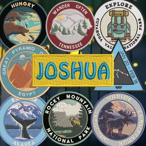 Mountain Skyline Patch Iron-on Applique Nature Badge Seek Adventure Forest - Picture 14 of 16